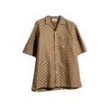Camisa de lona de mezcla de lino con GG