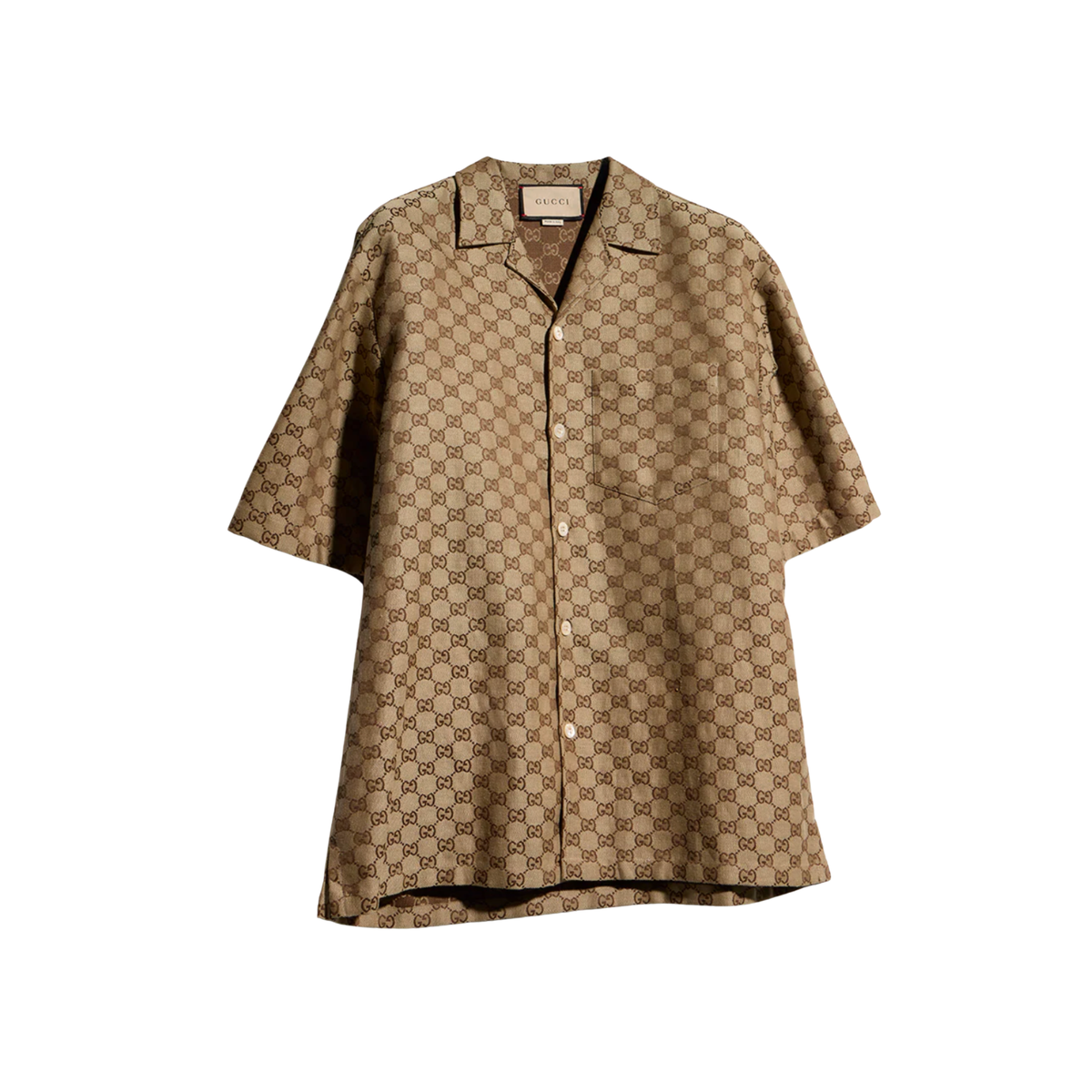 Camisa de lona de mezcla de lino con GG